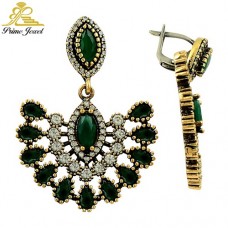 Gümüş Otantik Taşlı Küpe